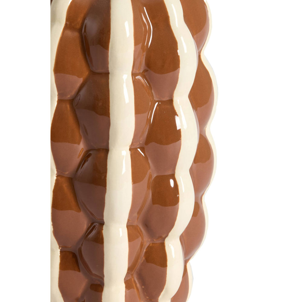 VASE DECO ZENELI BROWN+CREAM 15X28CM - Image 3
