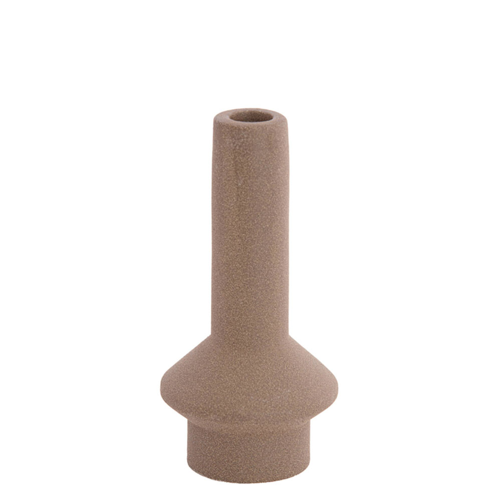 CANDLE STICK BURANO CERAMICS MATT BROWN 10X20.5CM