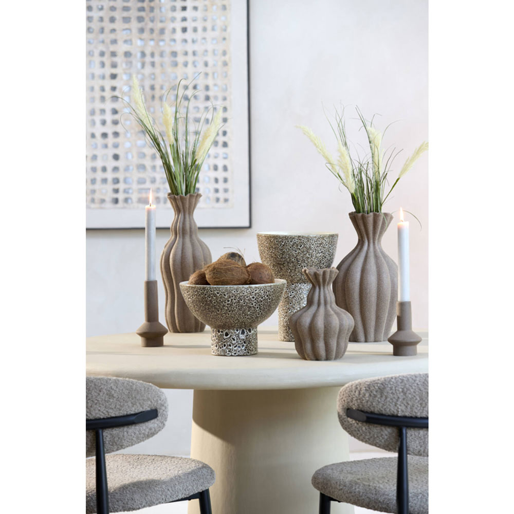 CANDLE STICK BURANO CERAMICS MATT BROWN 10X20.5CM - Image 3