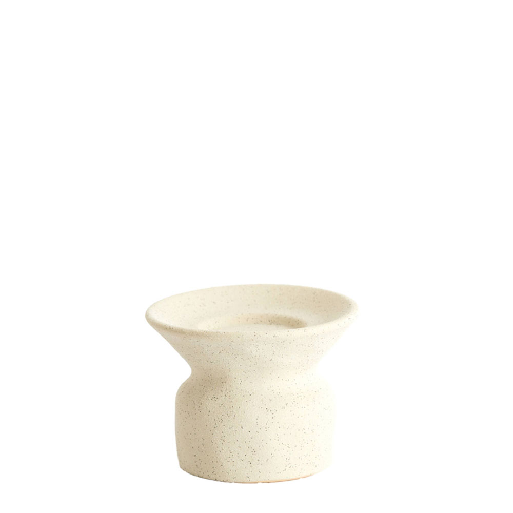CANDLE HOLDER ATRANI CERAMICS MATT CREAM 12X9CM