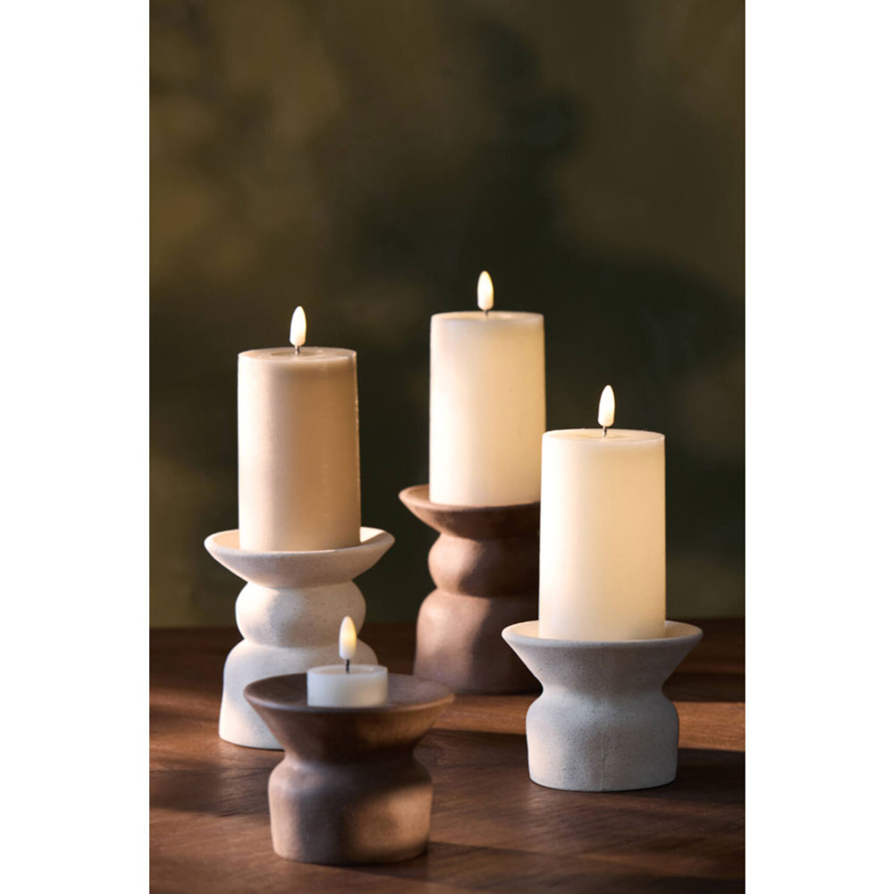 CANDLE HOLDER ATRANI CERAMICS MATT CREAM 12X9CM - Image 3