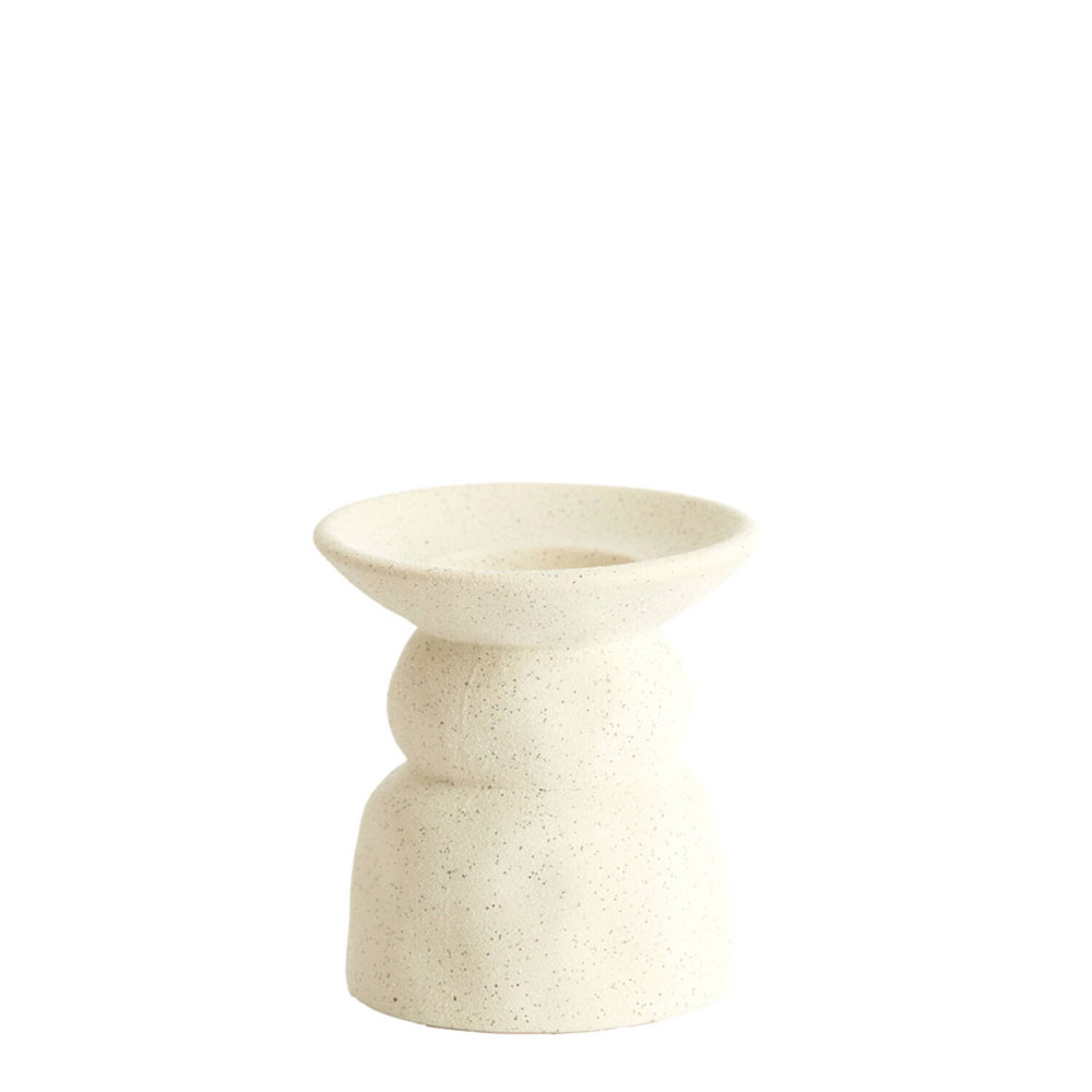 CANDLE HOLDER ATRANI CERAMICS MATT CREAM 11.5X12.5CM