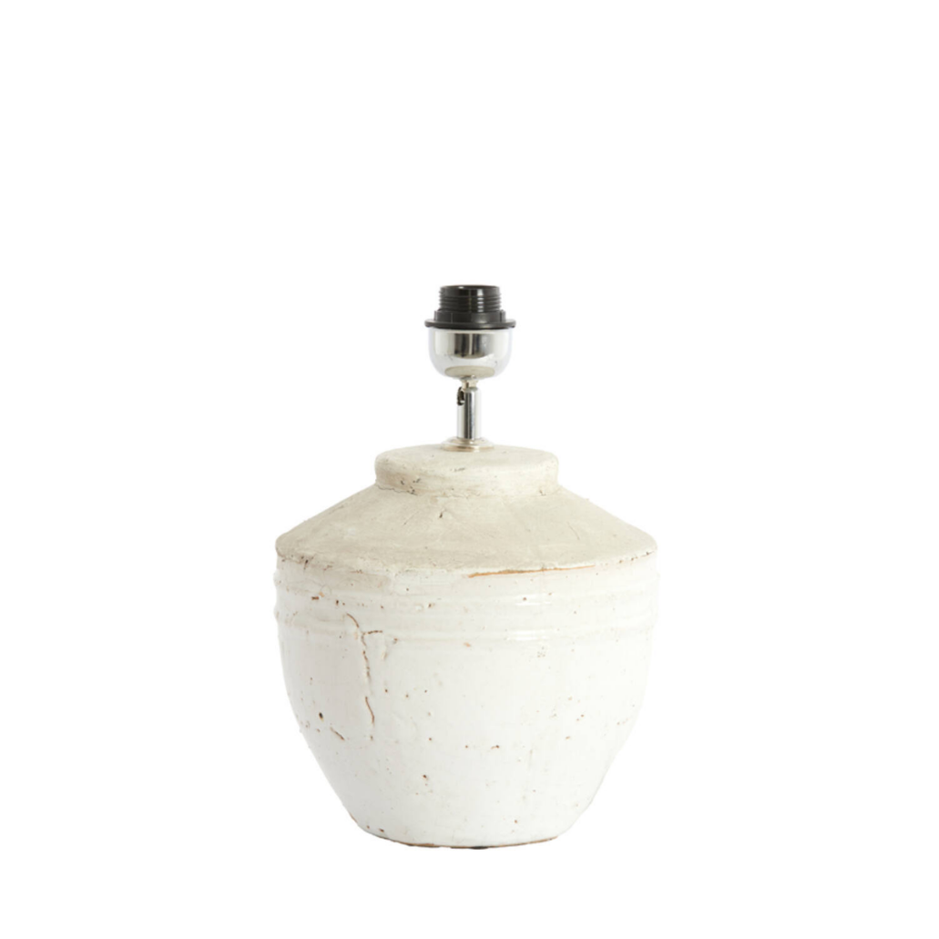 LAMP BASE TOBA MEDIUM ANTIQUE WHITE 25X35CM