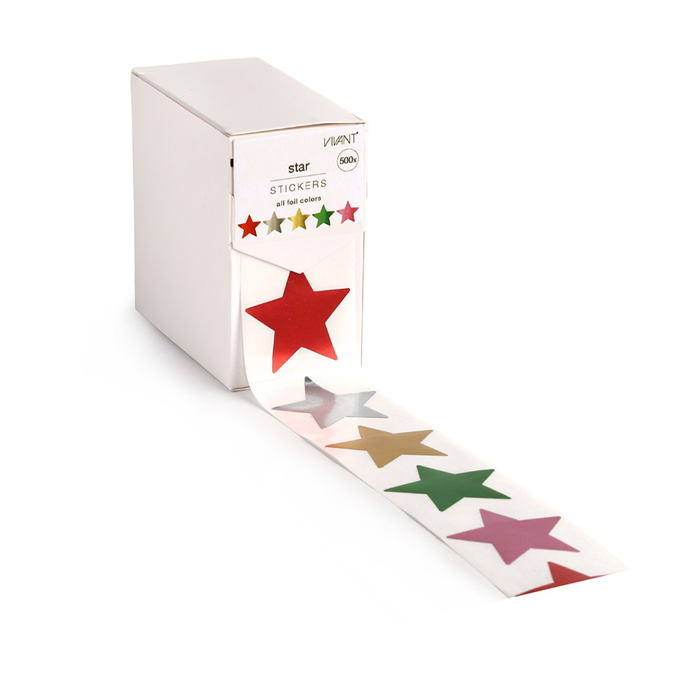 STAR STICKERS MULTICOLOUR 40MMX38MM 500PCS