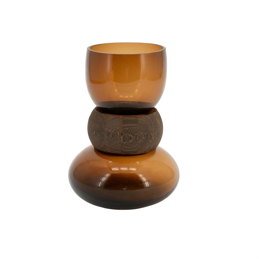 VASE GLASS VERRA DARK BROWN - Image 2