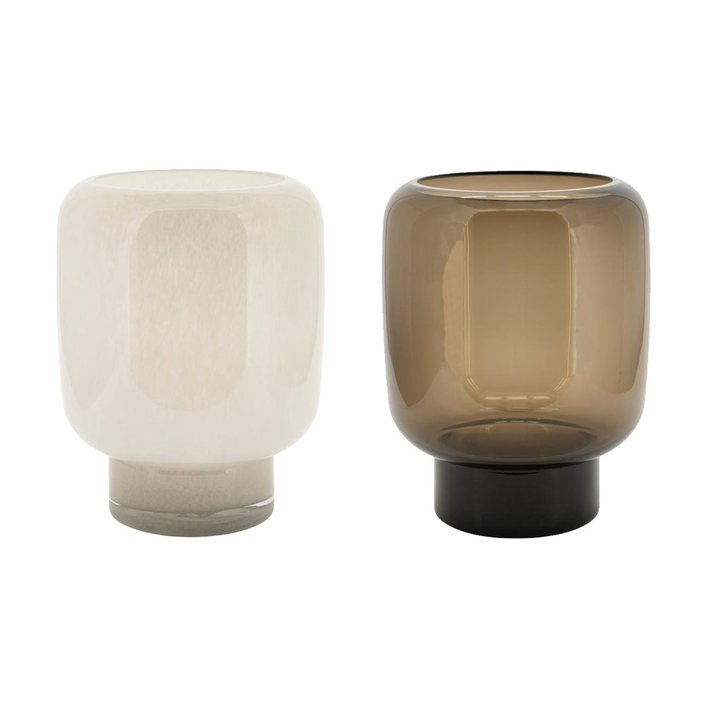 CANDLE HOLDER GLASS SOLENNE 23.4X23.4X30CM