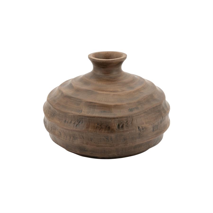 POLYRESIN VASE RIBERA BROWN - Image 2