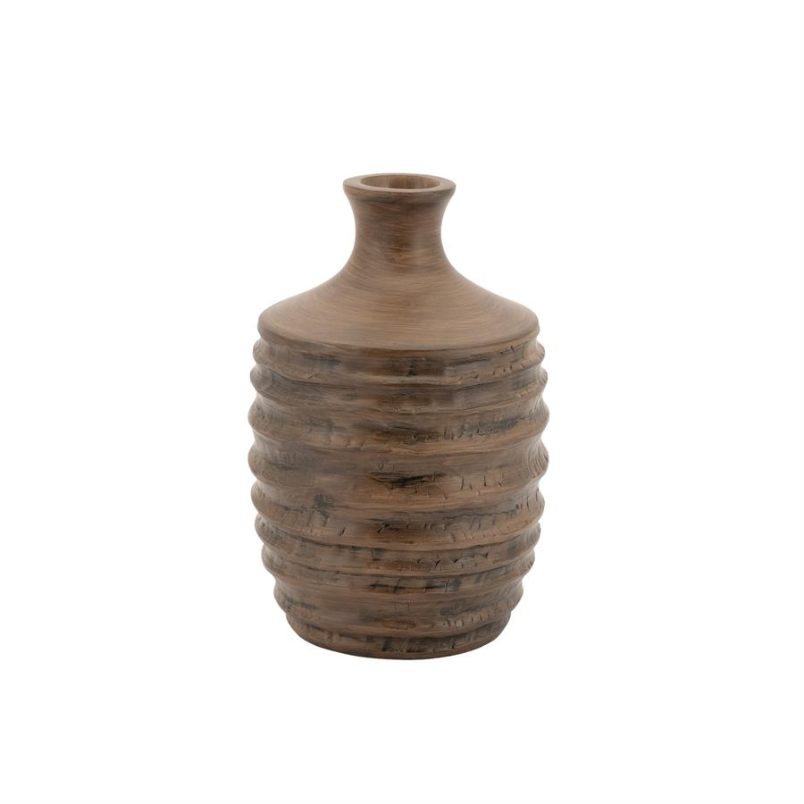 POLYRESIN VASE RIBERA BROWN - Image 5