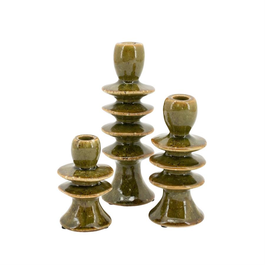 SET OF CANDLE HOLDER CIMBA 7.5X11.8CM 7.8X18CM 7.8X23.3CM - Image 2