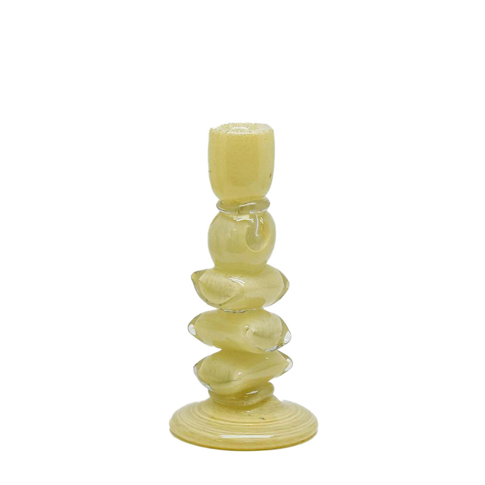 CANDLESTICK TAURACO BEIGE 11X22.5CM