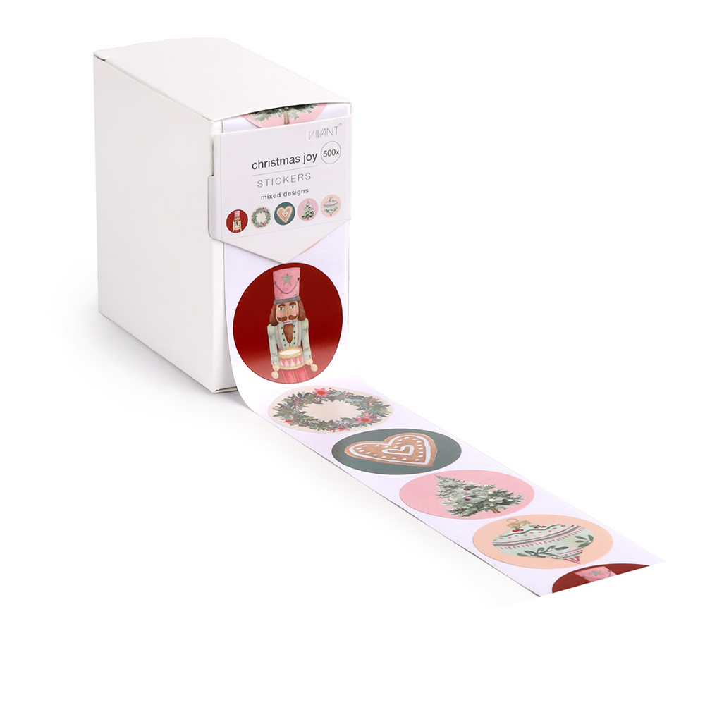 CHRISTMAS JOY STICKERS MULTICOLOUR 40MM 500PCS
